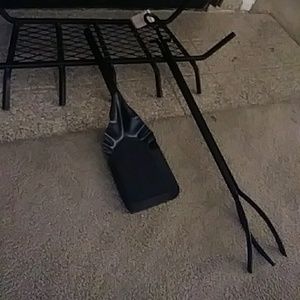 Fire place shovel, log tongs and log stand